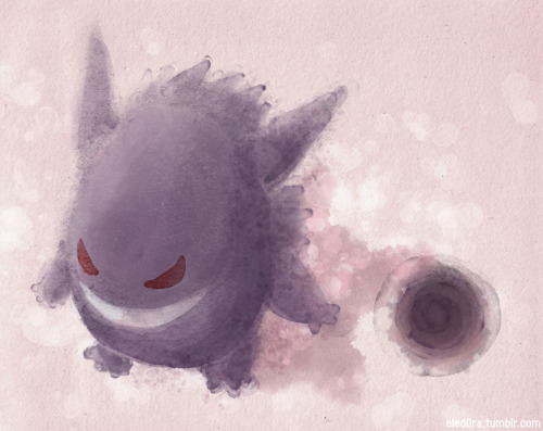 Testing out Kyles watercolor brushes with a Gengar ԅ(¯﹃¯ԅ)