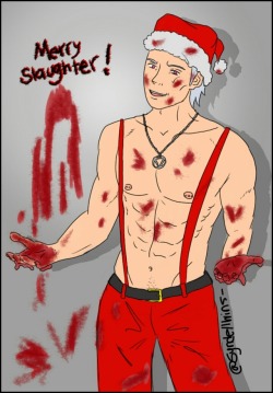 syndellwins:To all my friends and followers: Merry Slaughter, fuckers! Embrace Jashin!! 💜