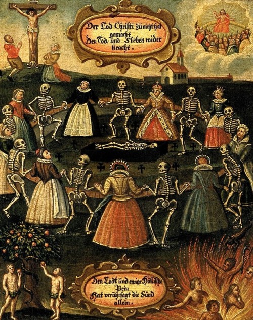 Dance of Death (detail) by an unknown artist, c. 1700.