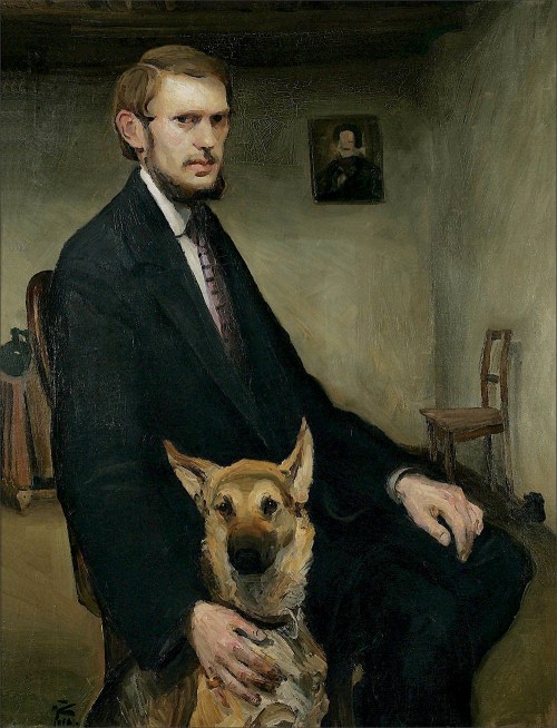 sculppp:  Miroslav Kraljević (1885–1913) Self-portrait with Dog,1910.