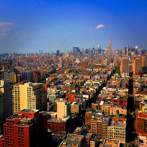 fuckyeahphotography:  “Looking Up(town)”  AT&T Long Distance Building - Tribeca, NYC / May 2013 via The Filtered Flaneur 