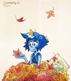 creaturology:  Lapis! Leaves!… and peridotInktober