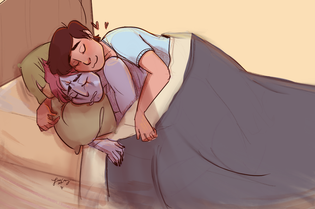 liviedoesart: quick doodle thing from a few days ago of the sleepy boys 