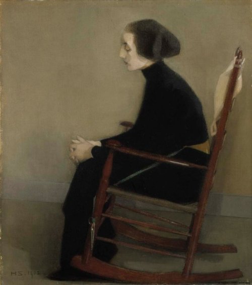 pintoras:Helene Schjerfbeck (Finnish, 1862 - 1946): The Seamstress (The Working Woman) (1905) (via F