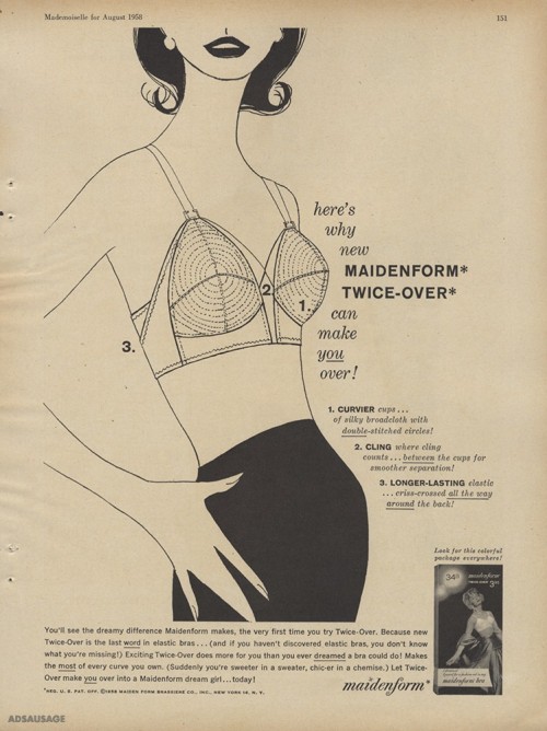 Porn photo adsausage:  Maidenform Twice-Over {1956}