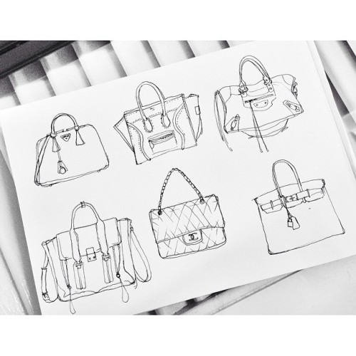 Lusting - I mean drawing bags I can’t have. 😭 Good morning! 👜👝 #bagporn #sketch