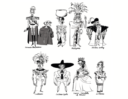 Coco character designs by Daniel Arriaga from The Art of Coco