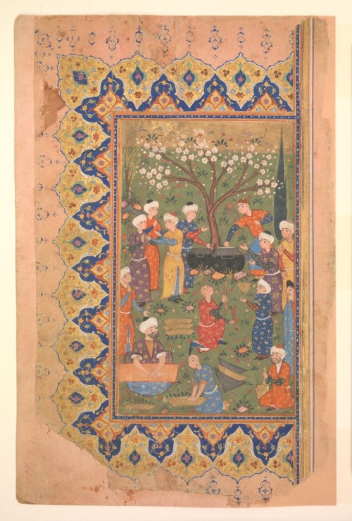 “Preparation For a Noon-Day Meal,” Folio from a Divan (Collected Works) of Mir ‘Al