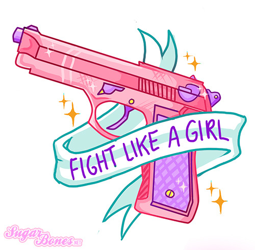 sugarbone:  ♥ ♥ ♥ ♥ FIGHT LIKE A GIRL STICKER SET ♥ ♥  BUY IT HERE ♥ ♥ ♥ ♥  “fight like a girl” is meant to imply weakness, but some girls don’t play nice. ♥ available for a limited time only ♥  