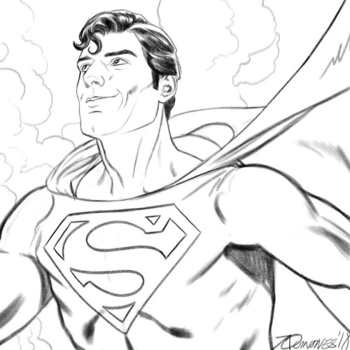 A belated Superman sketch for his 80th. Many happy returns, you Hombre de Acero. #Superman80 #christ