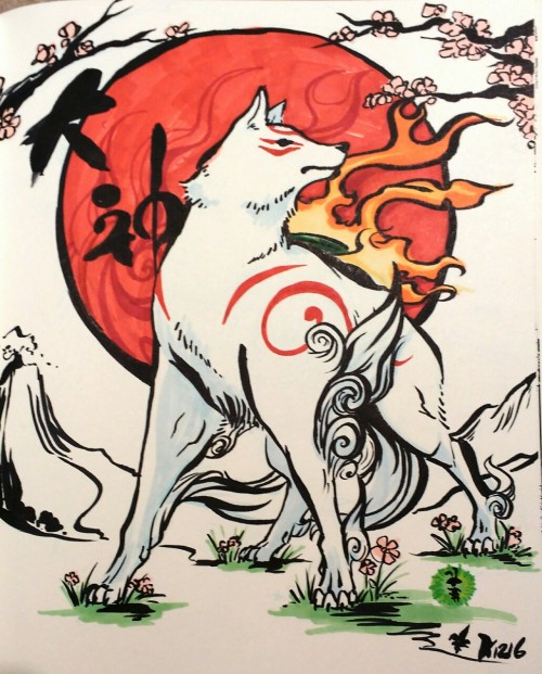 k1216:Inktobet Day 14Ōkami is still one of the most beautiful games I’ve had the chance to play
