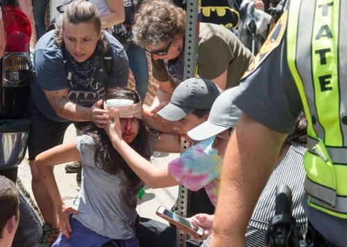  Violent clashes erupt at ‘Unite the Right’ rally in Charlottesville, Virginia, USA. One person was 