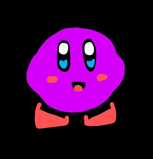 Kirby!
For some unexplainable reason, his nubs barley reach out of his body, lol