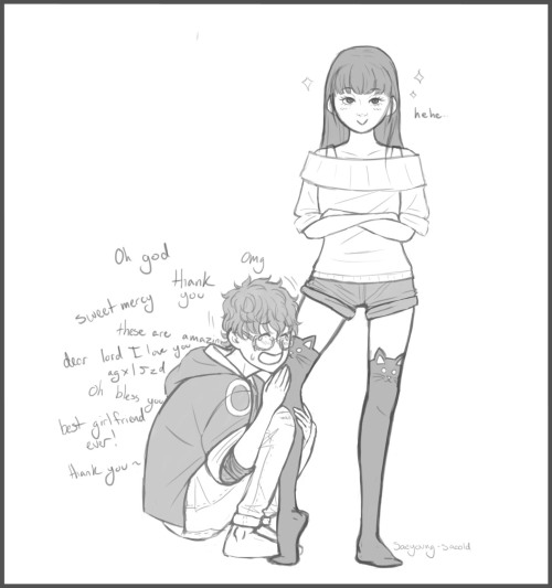 saeyoung-saeold:  Seven would definitely be weak for cat stockings bonus~  He wanted to match 