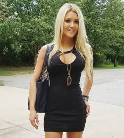 Blonde in black