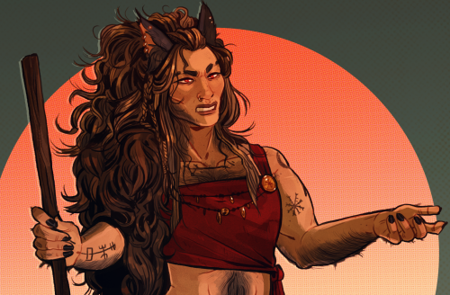 anonbeadraws: simple commission for Risha of Sigrún the longtooth shifter monk ✨commissi