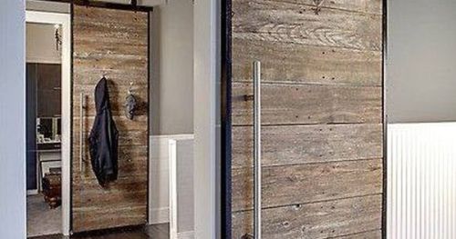 #BagoesTeakFurniture Sliding wooden doors is a great way to add rustic to a modern home. Love this i