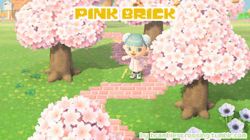 bramblescrossing: Pink versions of my brick path! I know the designs themselves look dark, but 