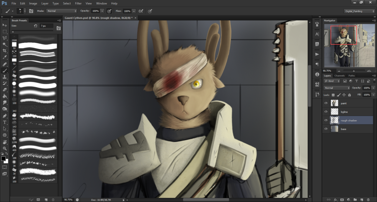 WIP of some art that’s but one of many, many things to do for a side project. My