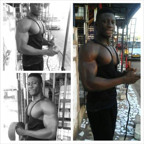 keepemgrowin:  Hot, growing African muscle… porn pictures