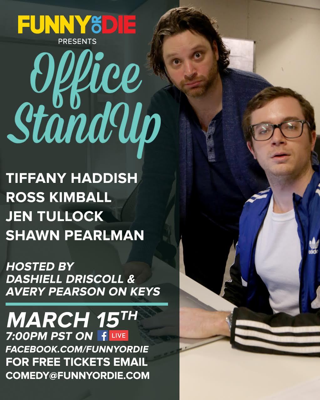 Office Standup is happening TONIGHT at the FOD office! Watch live on Facebook or email comedy@funnyordie.com for free tickets if you’re in LA and want to see it in person!