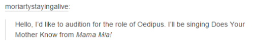 somehownatural:A series of Inappropriate Audition SongsOther tumblr compilations