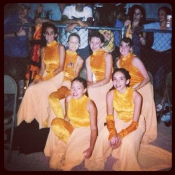 Flagline, freshman year. #tbt #crushedgoldvelvetjumpsuits