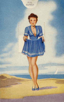 Spicyhorror:  1940S Ris-K Bathing Girl Card