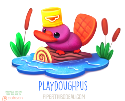 cryptid-creations:  Daily Paint 1619. Playdoughpus