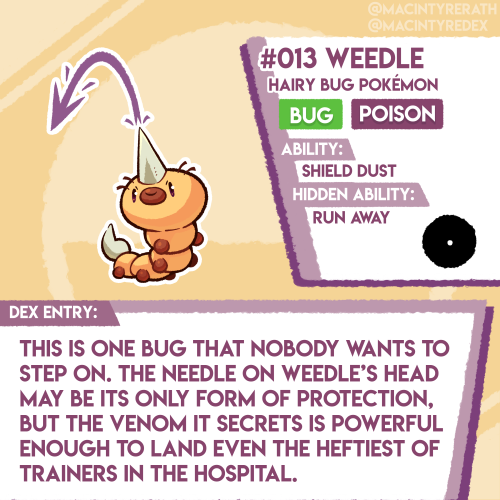 New Pokédex entry added!No.013 Weedle