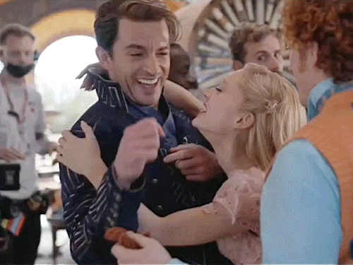 Jonathan Bailey In BTS Moments From Wicked, Including A Tiny Deleted Scene With Ethan Slater & Marissa