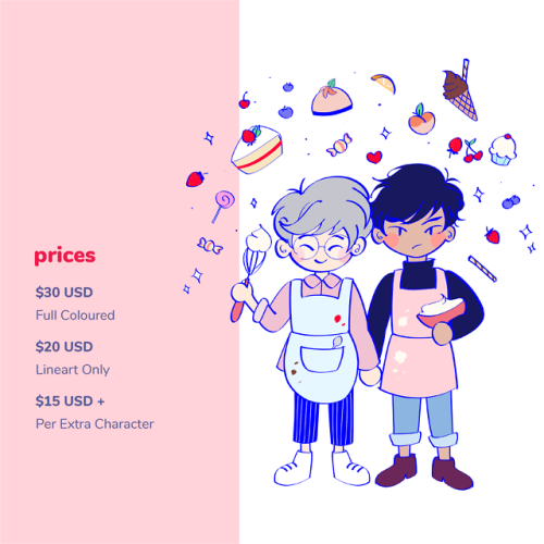 rongchaa: Hello!! Commissions are finally open again, cuz i really need money!!!! this time im offer