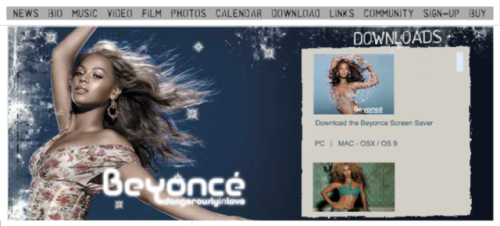 hailneaux: Beyonce’s archived 2003 website for her debut album Dangerously In Love