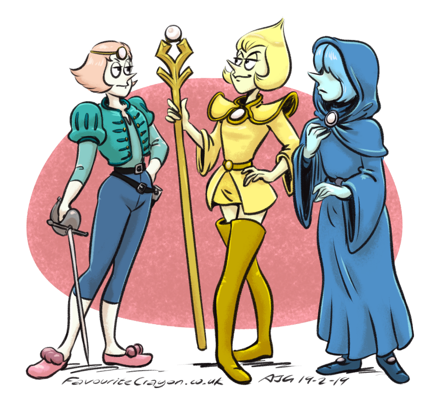 favouritecrayon: D&amp;D Pearls (Steven Universe) Fighter, Wizard and Cleric