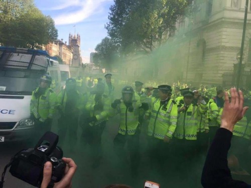 ashowott:  So this is currently happening in the UK.  There is a #ToriesOut protest taking place outside 10 Downing Street, as well as Piccadilly and Westminster. People are disgusted by the new Cameron government.  There is heavy police enforcement.