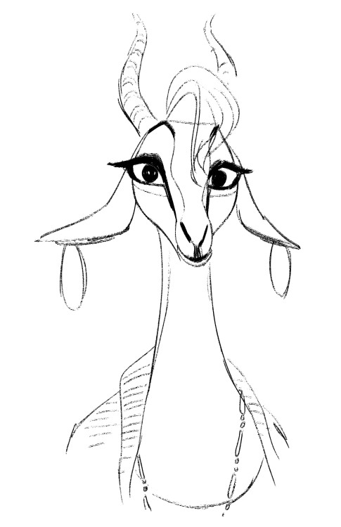 shiyoonkim:  some early iterations of Gazelle for Zootopia! 