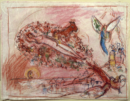 artist-chagall:Study to “Song of Songs II”, 1957, Marc Chagall