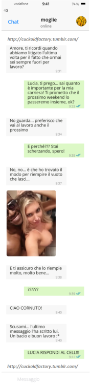 Corna su WhatsApp: Lavoro.La carriera lavorativa è importante. Le vostre Mogli ancora di più…