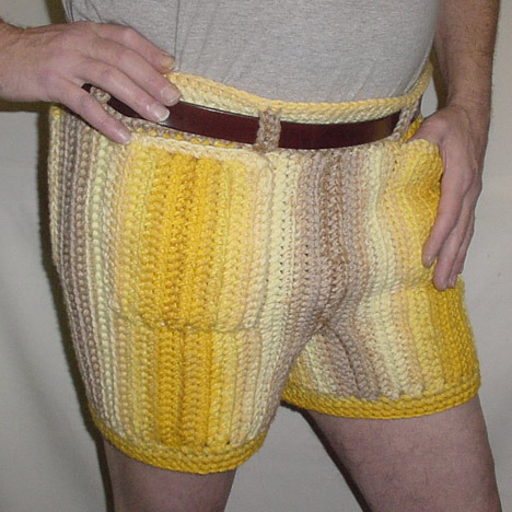 randomitemdrop:Item: pair of yellow crocheted men’s shorts, mid-thigh length: +3 on all Bluff checks