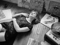 Formerlyuncredited:  Nettie Harris Smoking, Listening Vinyl Records… Photographed