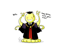 seriouslynotpaul:Just remember what sensei teach you and believe you can do it!For those who need loves from a certain mach-20 tako-teacher and are having tests. Korosensei wants you to take care! 