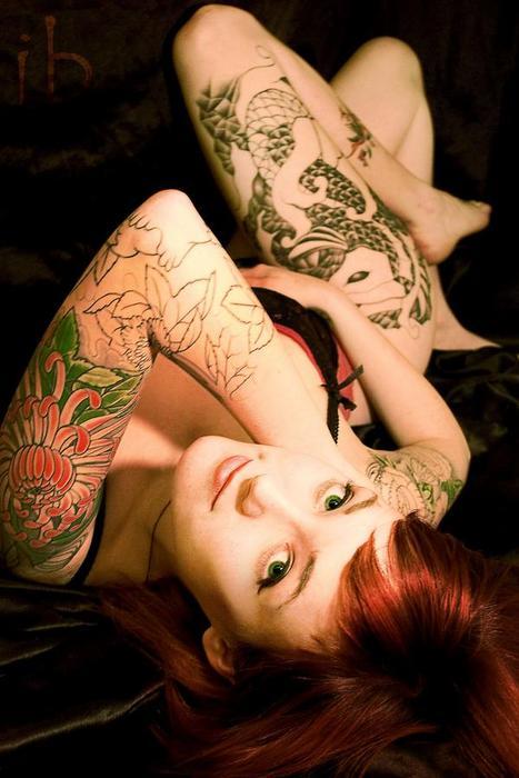 painted-girls:  Paited Girls daily:Redhead with tattoos