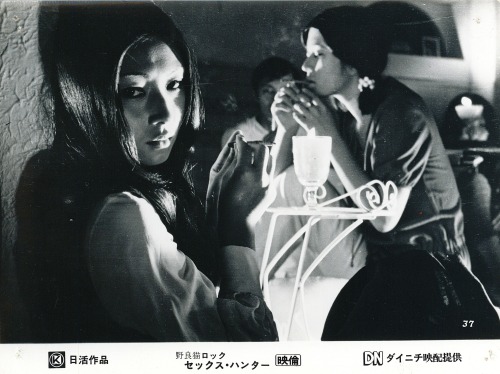 Meiko Kaji (梶芽衣子) in Stray Cat Rock: Sex Hunter (野良猫ロック　セックスハンター), 1970, directed by Yasuharu Hasebe