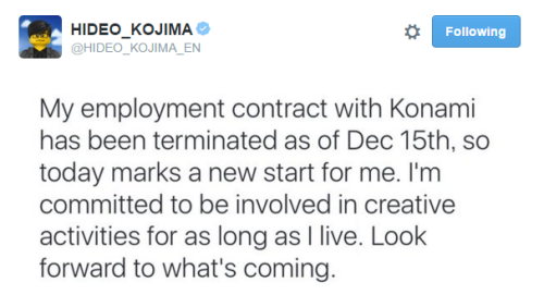 metalgeartrivia:  Kojima Productions lives. 