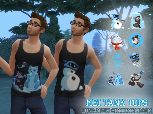 luna-moth-sim:  Here’s some a-MEI-zing tank tops! Download FemaleMediafire Download MaleMediaf