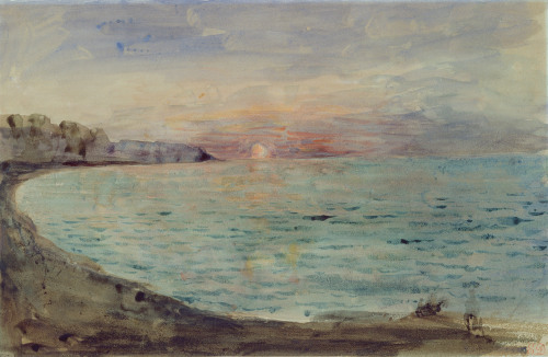 lefildelhorizon:Eugène Delacroix, Falaises près de Dieppe, 1852-1855