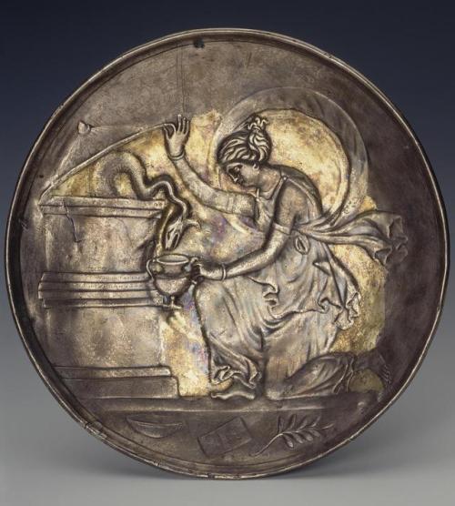 theancientwayoflife:~ Dish with a Scene of the Feeding of a Snake.Place of origin: ByzantiumDate: A.