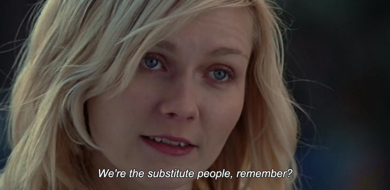 anamorphosis-and-isolate:  — Elizabethtown (2005)&ldquo;We’re the substitute