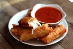 food–archives:  wonton mozzarella sticks. 