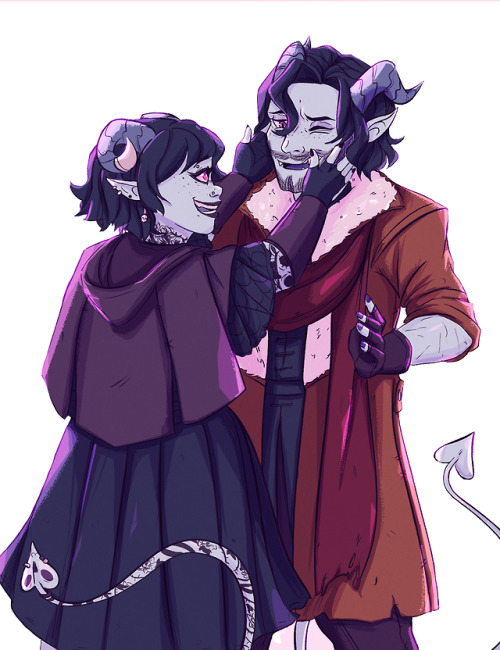 Tiefling TwinsMy take on Goth Jester and Tiefling Caleb
